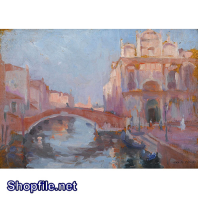 TSD3643 - Tranh sơn dầu khu phố cổ xưa